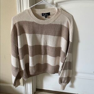 Lulu's Beige and Cream Knit Sweater